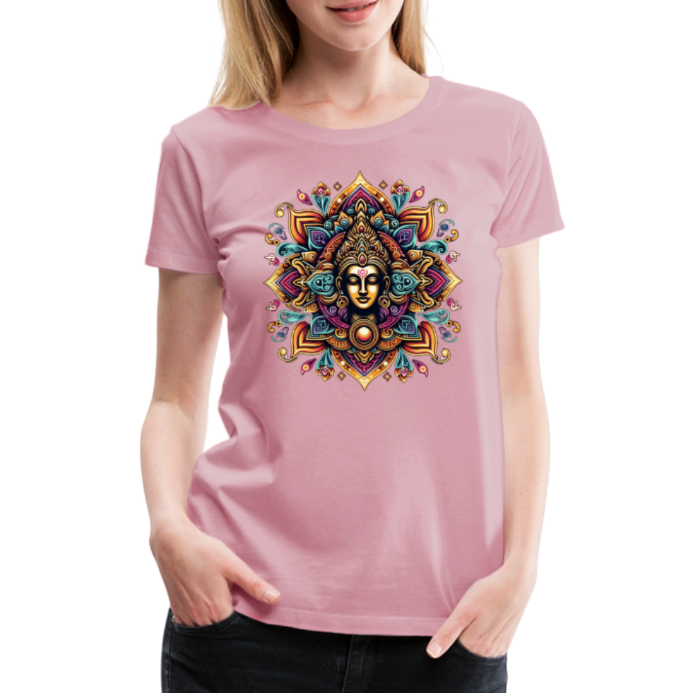 Damen Sommer Top Spirituelles Yoga T-Shirt Rundhals Streetwear lockeres Damentop - Hellrosa