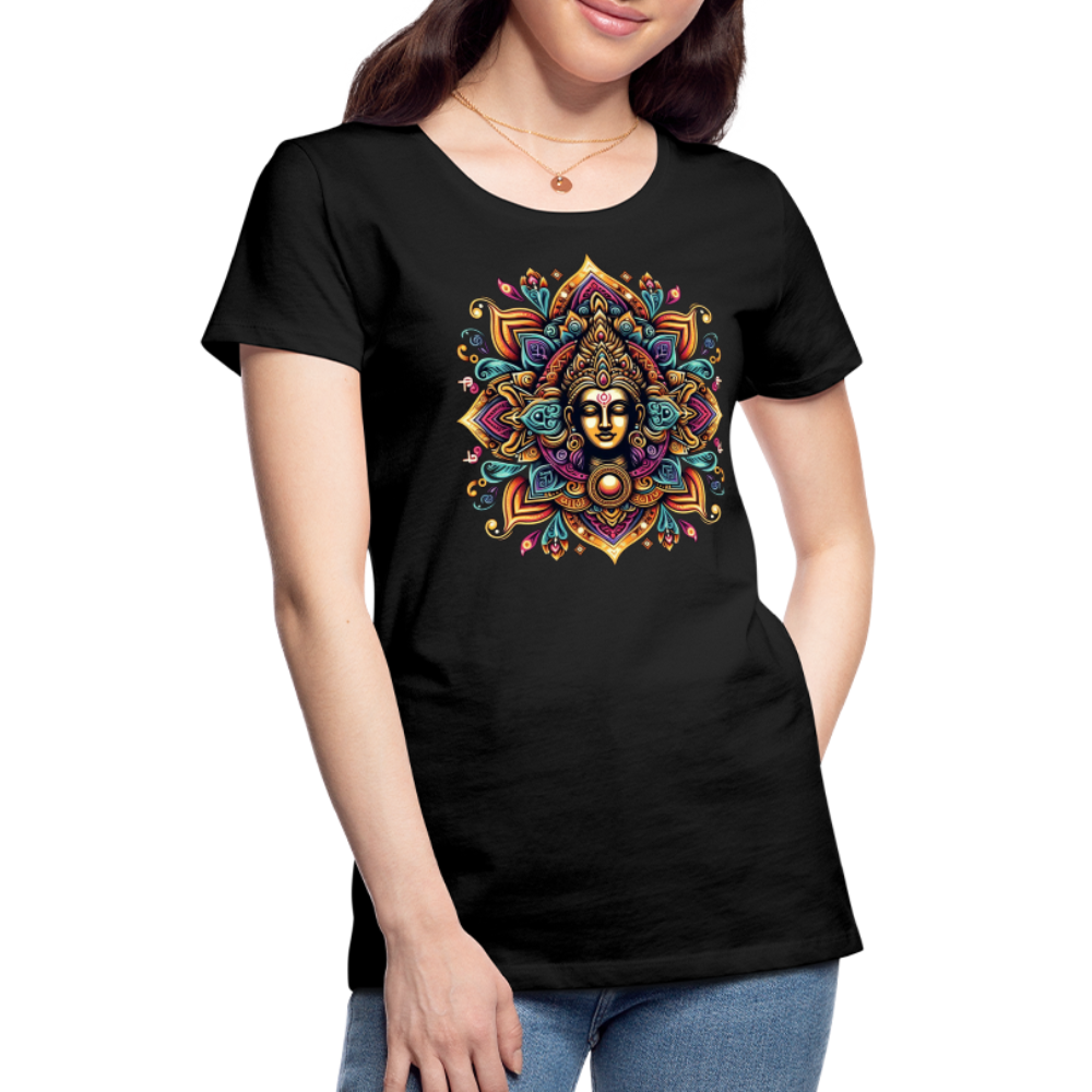 Damen Sommer Top Spirituelles Yoga T-Shirt Rundhals Streetwear lockeres Damentop - Schwarz