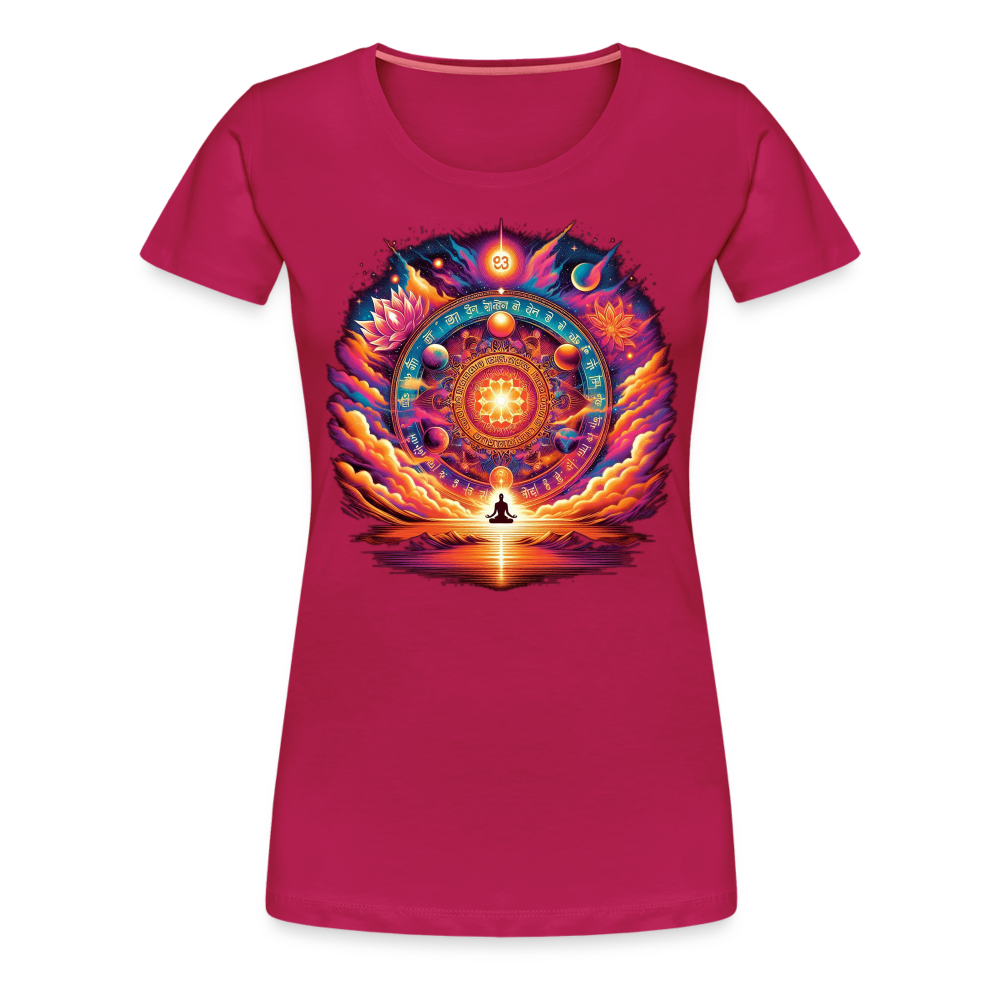 Damen Sommer Top Spirituelles Yoga T-Shirt Rundhals Streetwear lockeres Damentop - dunkles Pink