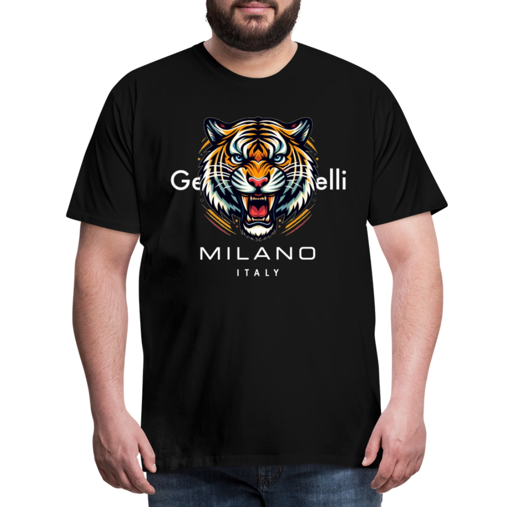 Männer T-Shirt Rundhals Unisex Tiger Sommer Streetwear Tank Top 100% Baumwolle - Schwarz