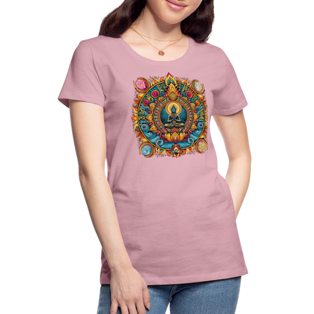 Damen Sommer Top Spirituelles Yoga T-Shirt Rundhals Streetwear lockeres Damentop - Hellrosa