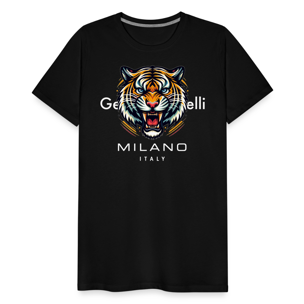 Männer T-Shirt Rundhals Unisex Tiger Sommer Streetwear Tank Top 100% Baumwolle - Schwarz