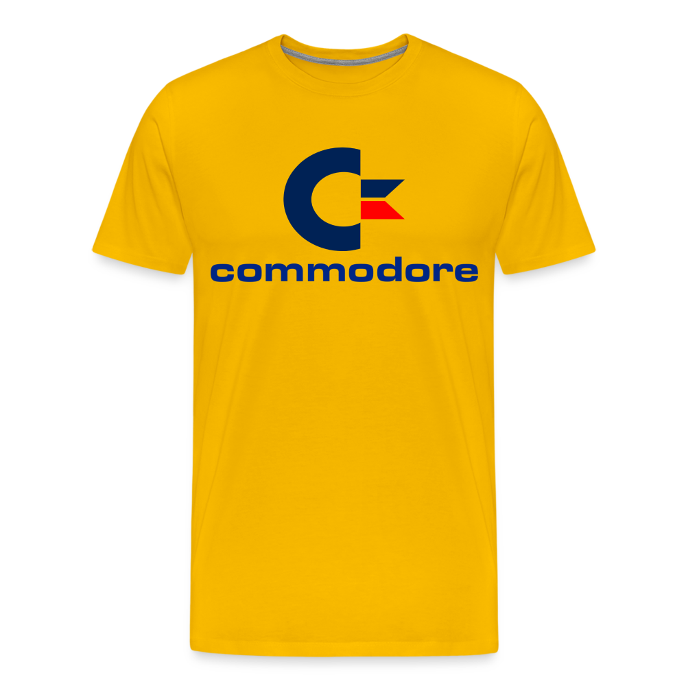 Fashion Herren Gaming Top Commodore T-Shirt Retro Streetwear 100 % Baumwolle - Sonnengelb
