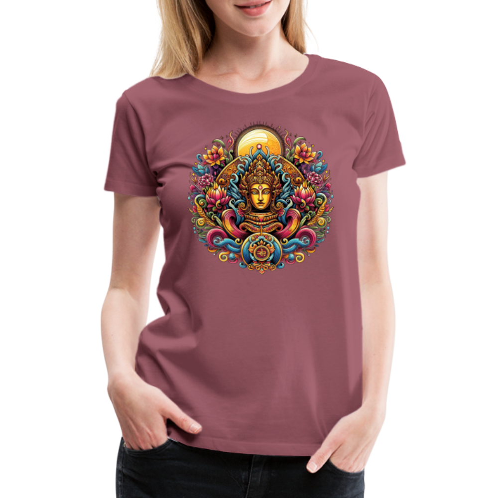 Damen Sommer Top Spirituelles Yoga T-Shirt Rundhals Streetwear lockeres Damentop - Malve