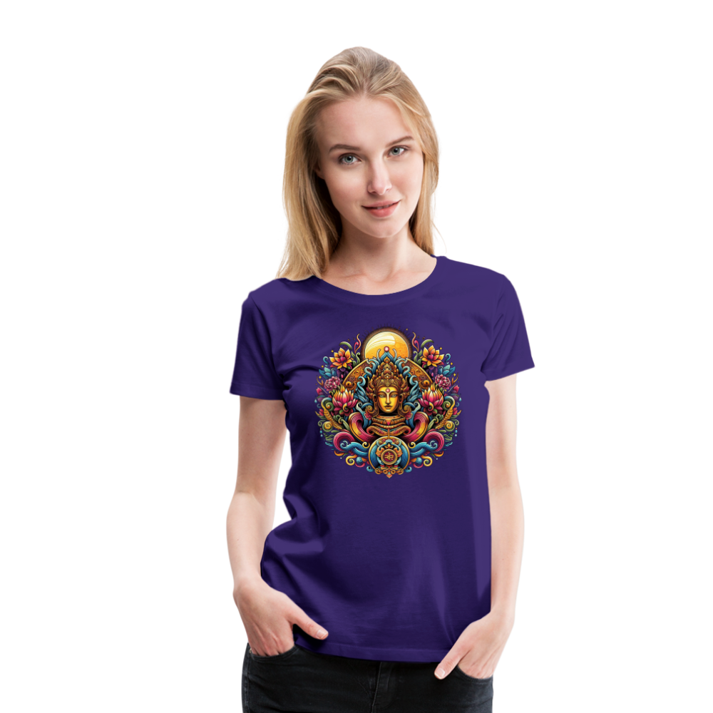 Damen Sommer Top Spirituelles Yoga T-Shirt Rundhals Streetwear lockeres Damentop - Lila