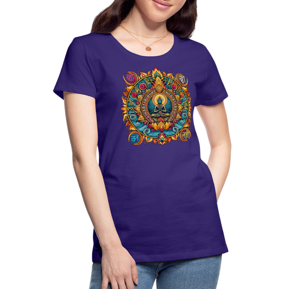 Damen Sommer Top Spirituelles Yoga T-Shirt Rundhals Streetwear lockeres Damentop - Lila