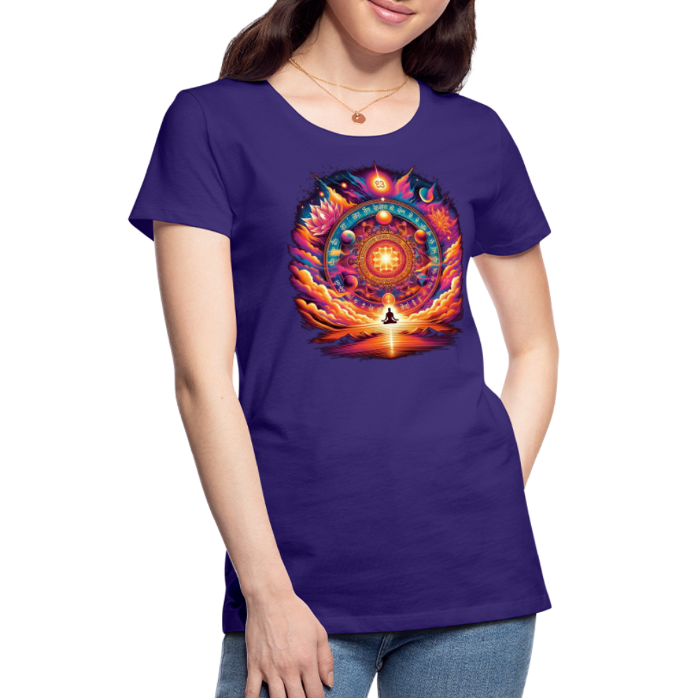 Damen Sommer Top Spirituelles Yoga T-Shirt Rundhals Streetwear lockeres Damentop - Lila