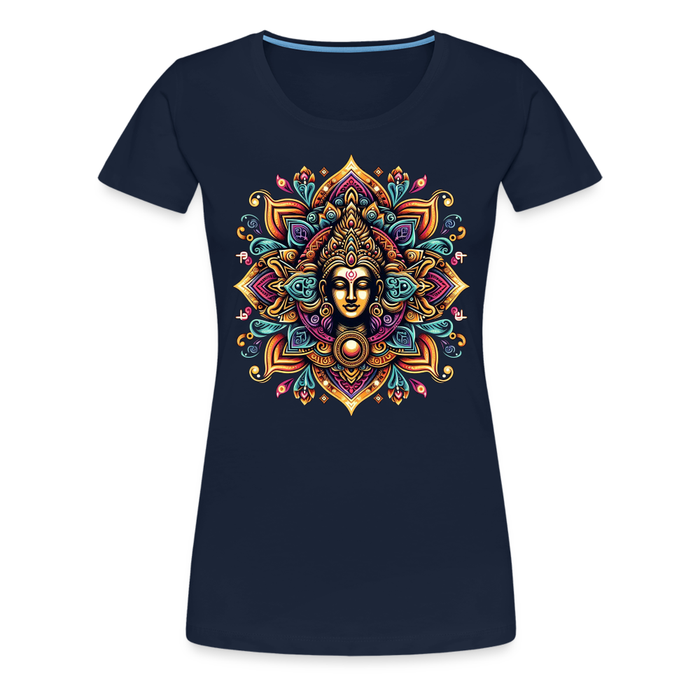 Damen Sommer Top Spirituelles Yoga T-Shirt Rundhals Streetwear lockeres Damentop - Navy