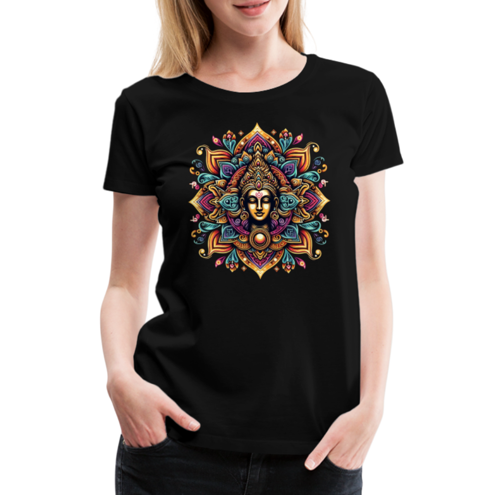 Damen Sommer Top Spirituelles Yoga T-Shirt Rundhals Streetwear lockeres Damentop - Schwarz