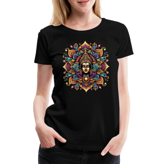 Damen Sommer Top Spirituelles Yoga T-Shirt Rundhals Streetwear lockeres Damentop - Schwarz