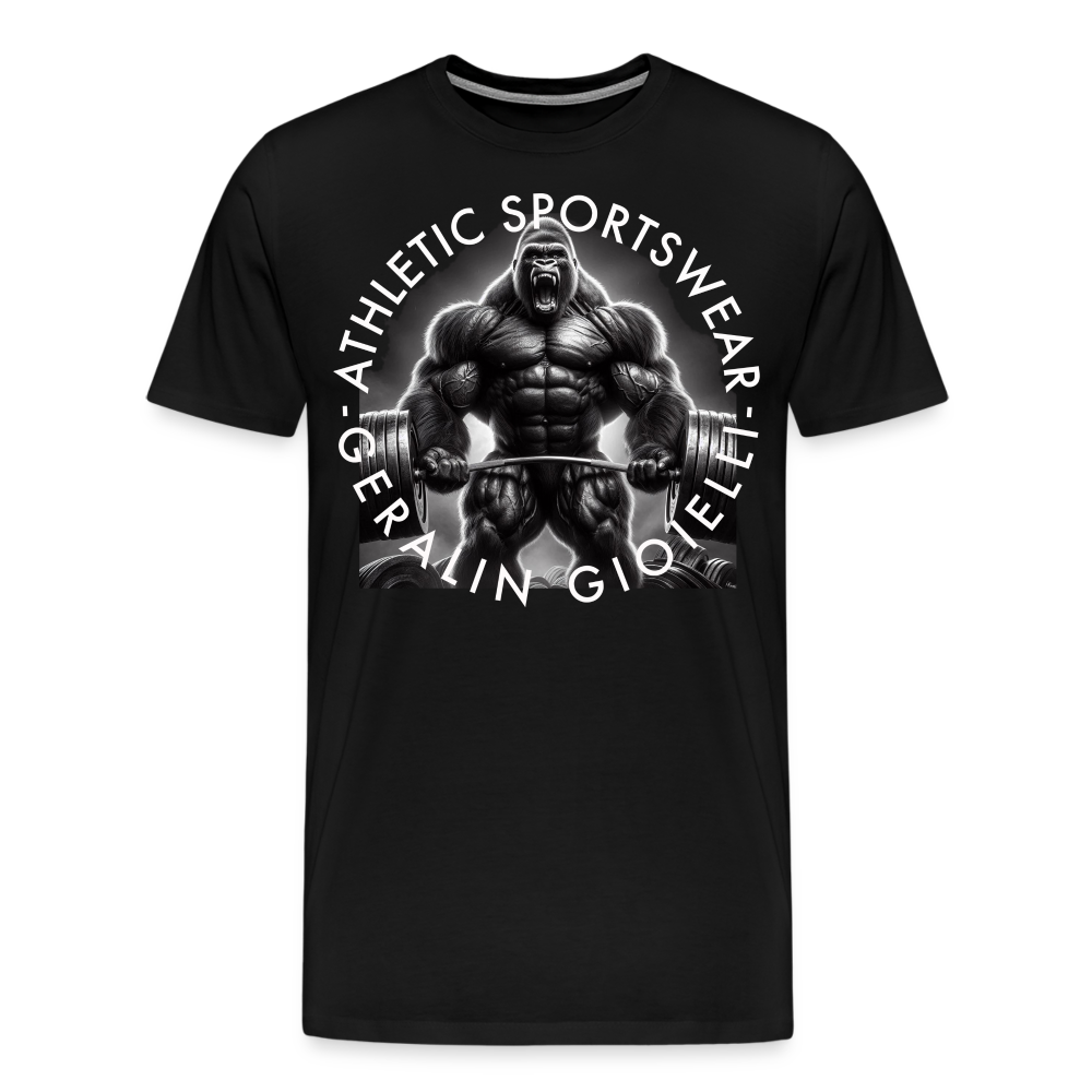 GYM Shirt Sport T-Shirt Men Herren Fitness Sportswear Streetwear 100% Baumwolle - Schwarz