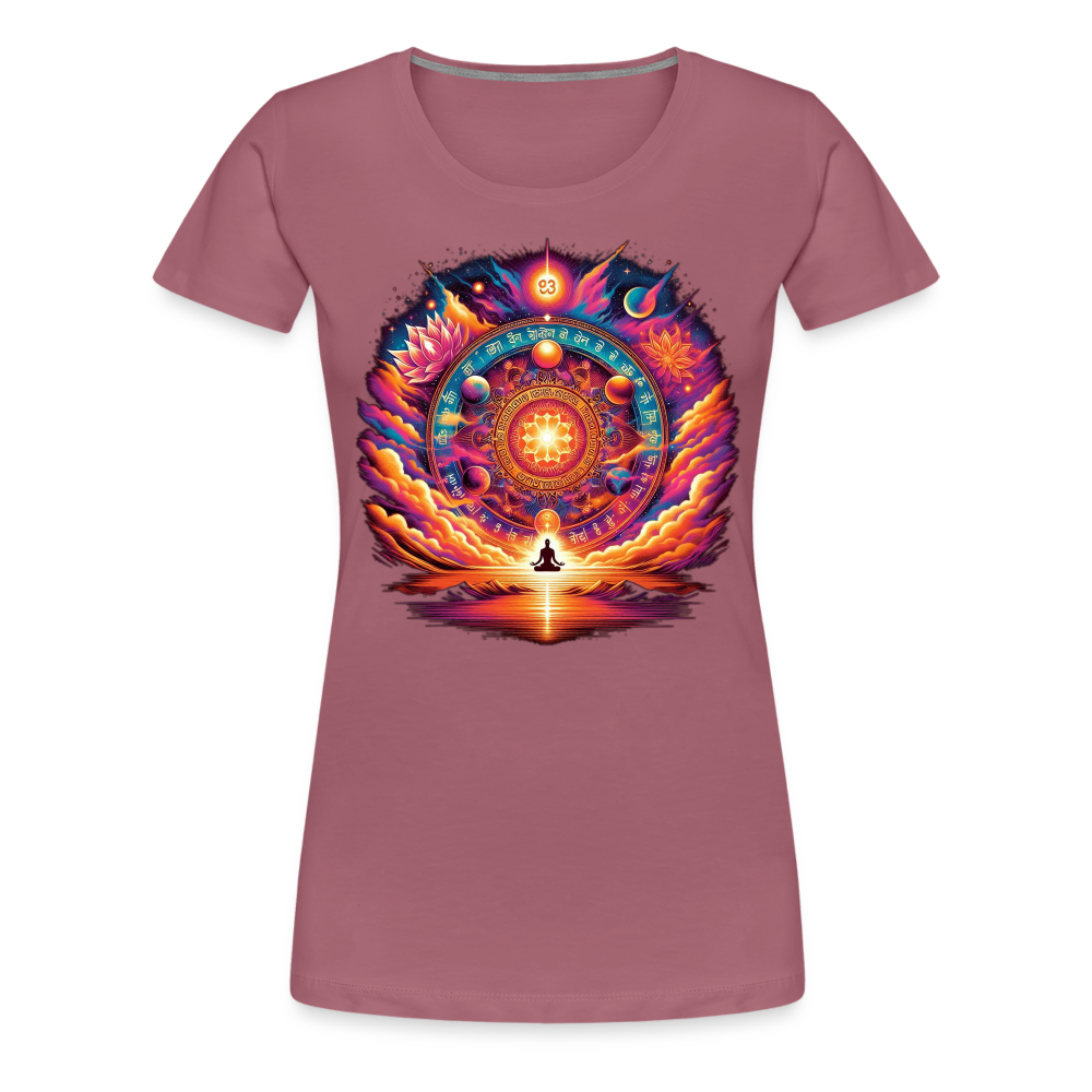 Damen Sommer Top Spirituelles Yoga T-Shirt Rundhals Streetwear lockeres Damentop - Malve