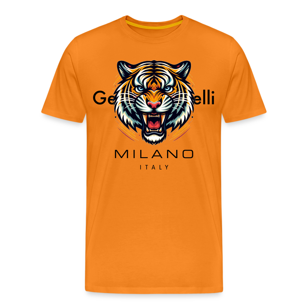 Männer T-Shirt Rundhals Unisex Tiger Sommer Streetwear Tank Top 100% Baumwolle - Orange