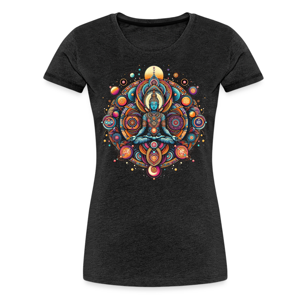 Damen Sommer Top Spirituelles Yoga T-Shirt Rundhals Streetwear lockeres Damentop - Anthrazit