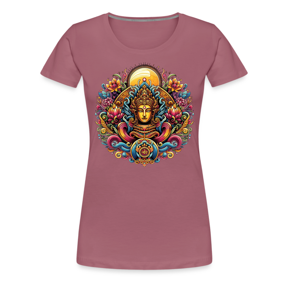 Damen Sommer Top Spirituelles Yoga T-Shirt Rundhals Streetwear lockeres Damentop - Malve