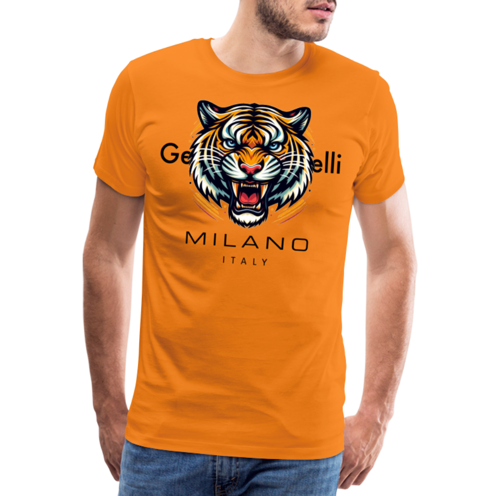 Männer T-Shirt Rundhals Unisex Tiger Sommer Streetwear Tank Top 100% Baumwolle - Orange