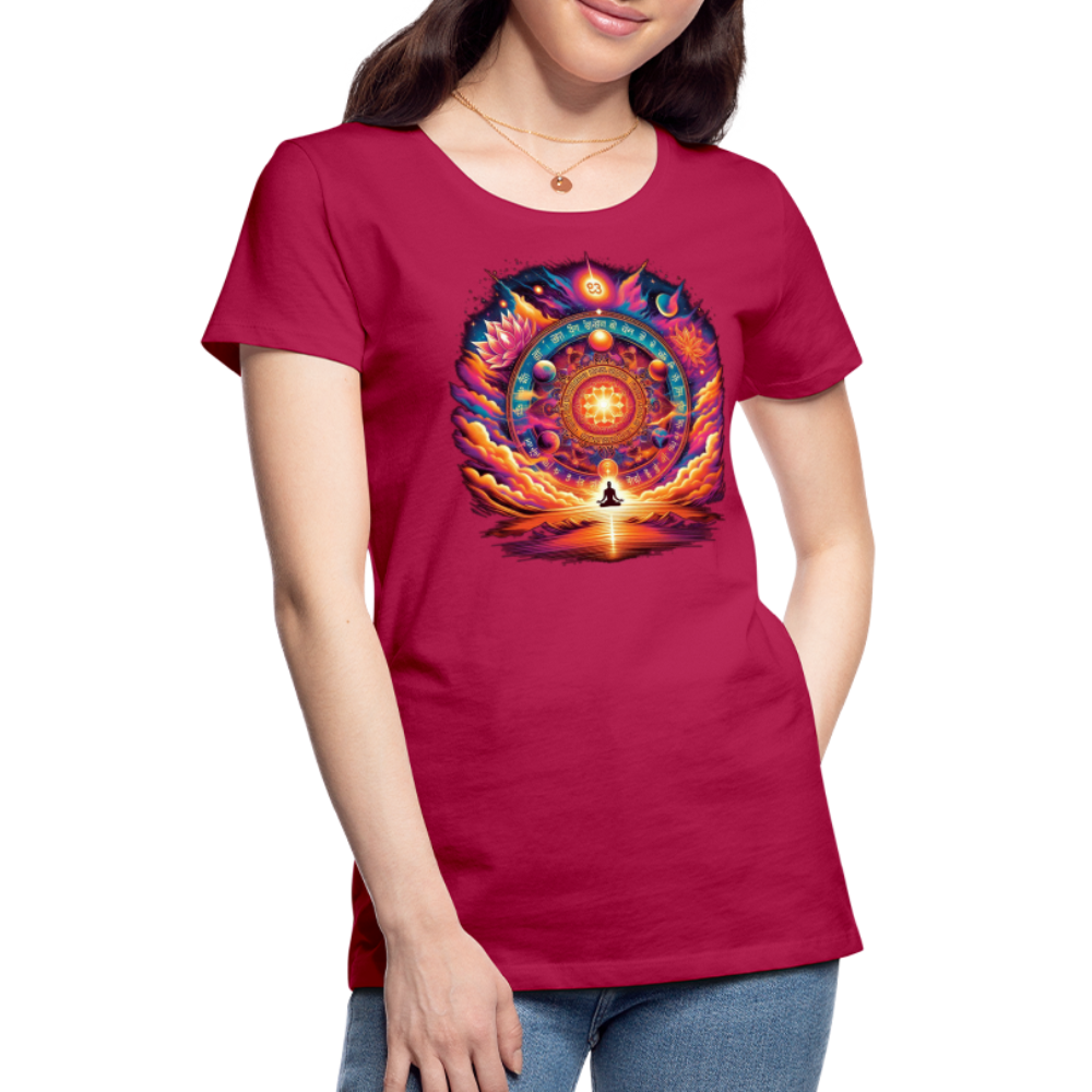 Damen Sommer Top Spirituelles Yoga T-Shirt Rundhals Streetwear lockeres Damentop - dunkles Pink