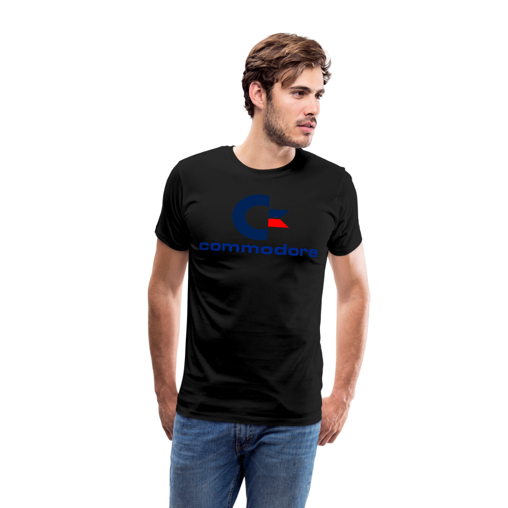 Fashion Herren Gaming Top Commodore T-Shirt Retro Streetwear 100 % Baumwolle - Schwarz