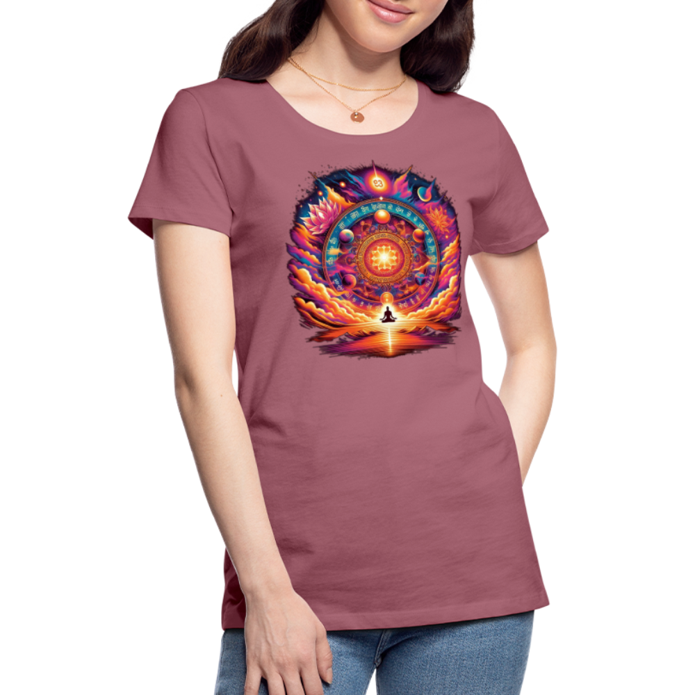 Damen Sommer Top Spirituelles Yoga T-Shirt Rundhals Streetwear lockeres Damentop - Malve