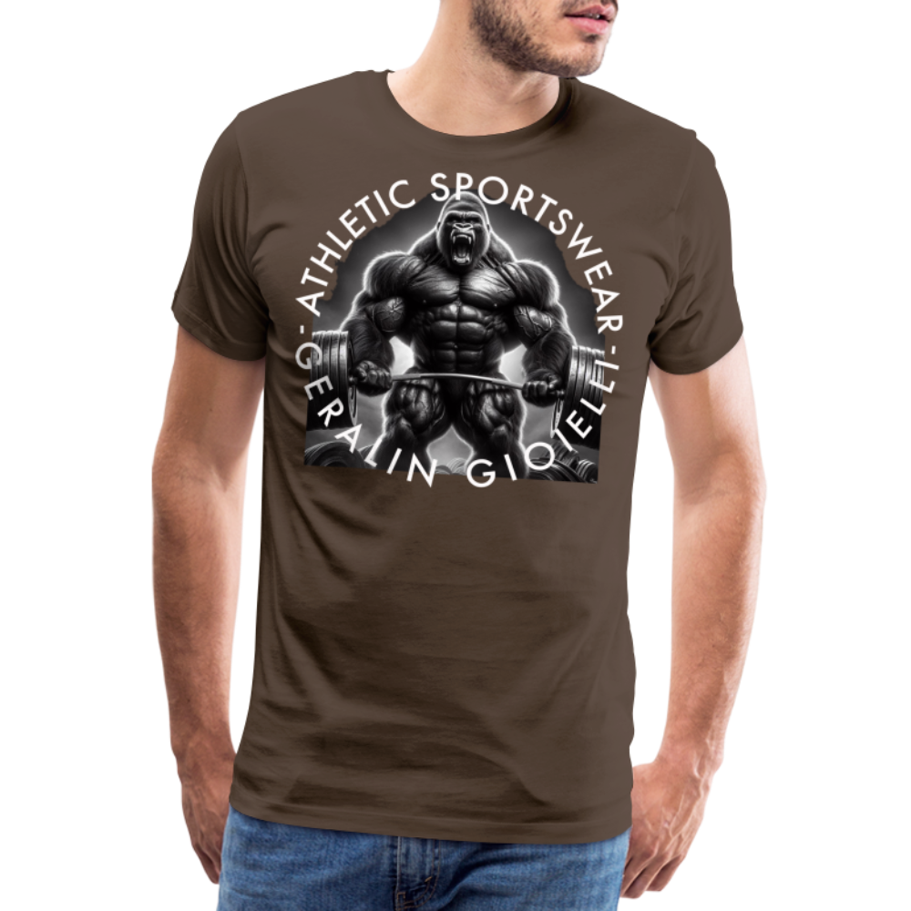 GYM Shirt Sport T-Shirt Men Herren Fitness Sportswear Streetwear 100% Baumwolle - Edelbraun