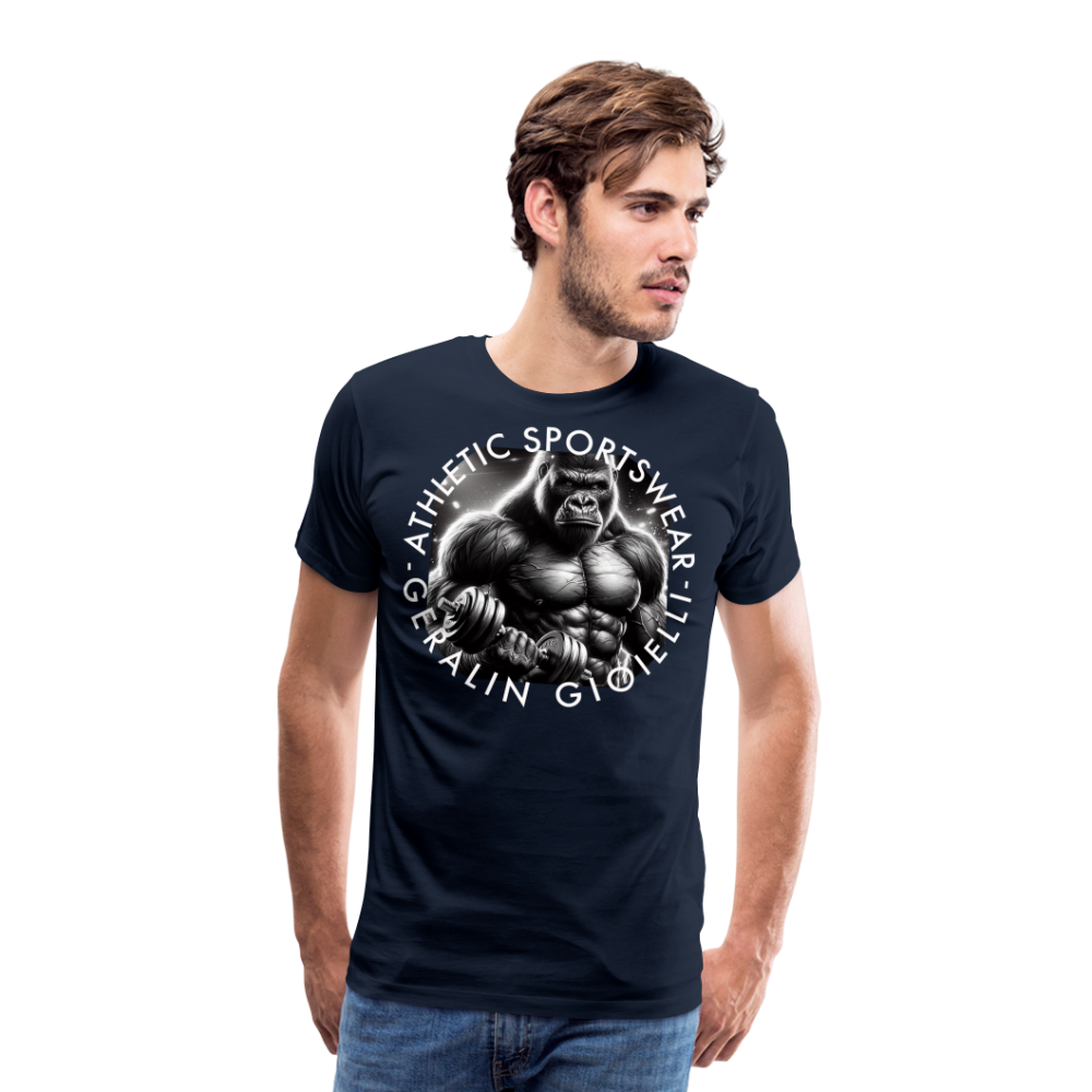 GYM Shirt Sport T-Shirt Men Herren Fitness Sportswear Streetwear 100% Baumwolle - Navy