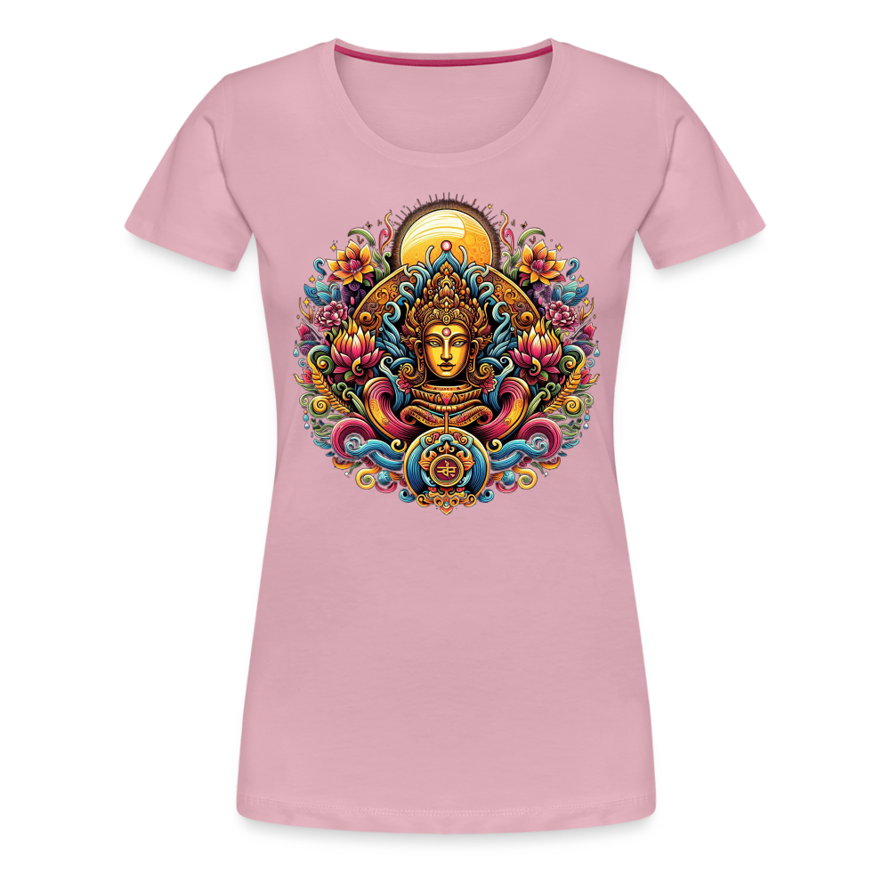 Damen Sommer Top Spirituelles Yoga T-Shirt Rundhals Streetwear lockeres Damentop - Hellrosa