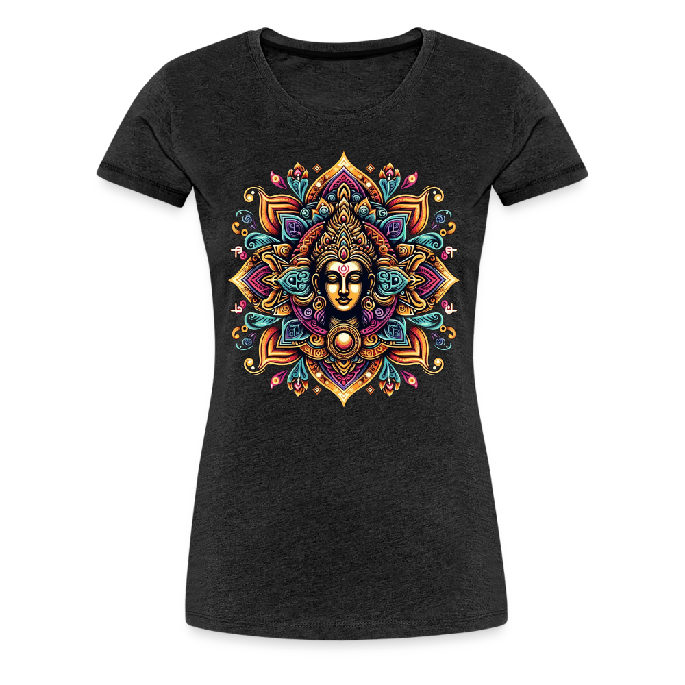 Damen Sommer Top Spirituelles Yoga T-Shirt Rundhals Streetwear lockeres Damentop - Anthrazit