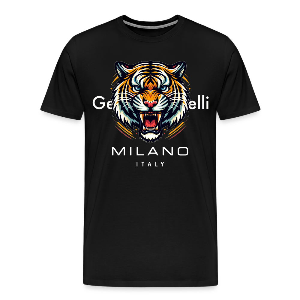 Männer T-Shirt Rundhals Unisex Tiger Sommer Streetwear Tank Top 100% Baumwolle - Schwarz