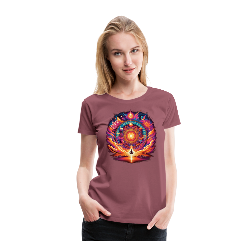 Damen Sommer Top Spirituelles Yoga T-Shirt Rundhals Streetwear lockeres Damentop - Malve