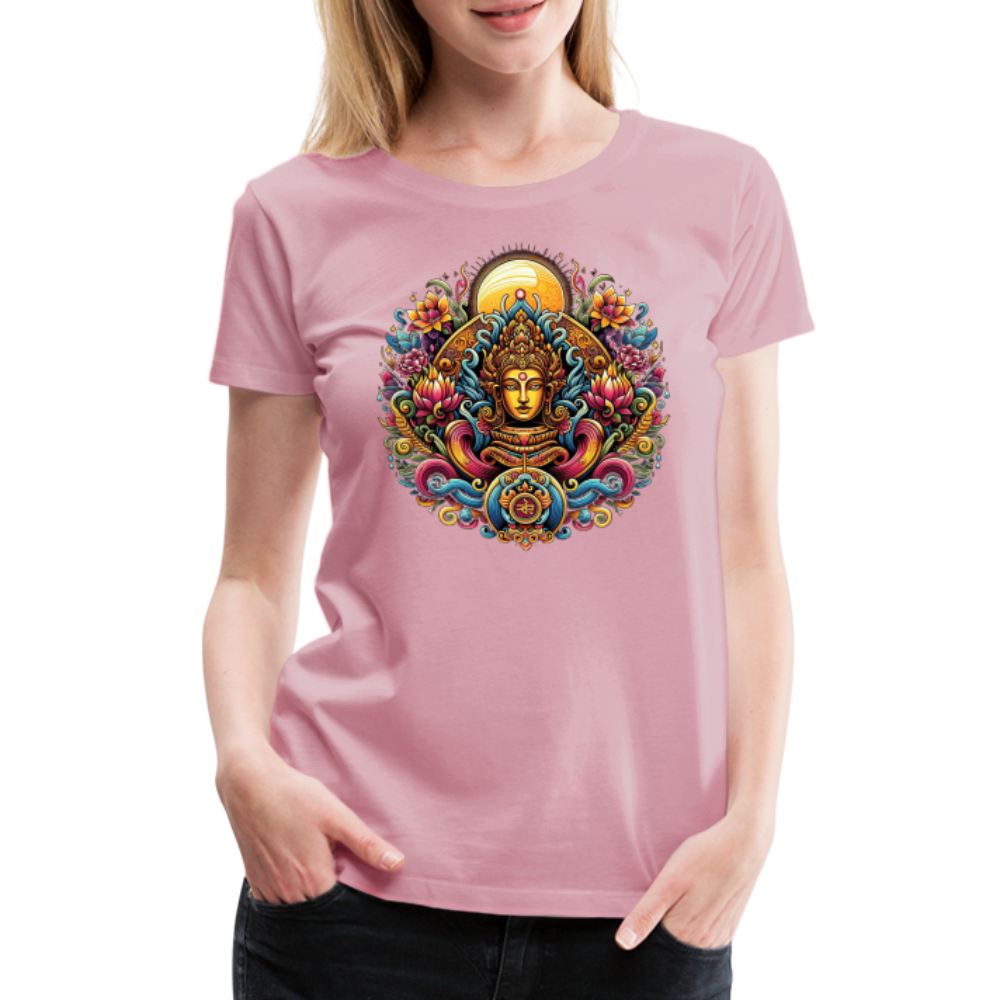 Damen Sommer Top Spirituelles Yoga T-Shirt Rundhals Streetwear lockeres Damentop - Hellrosa