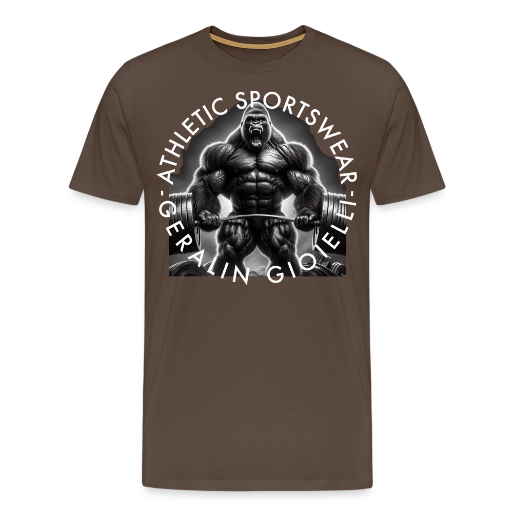 GYM Shirt Sport T-Shirt Men Herren Fitness Sportswear Streetwear 100% Baumwolle - Edelbraun