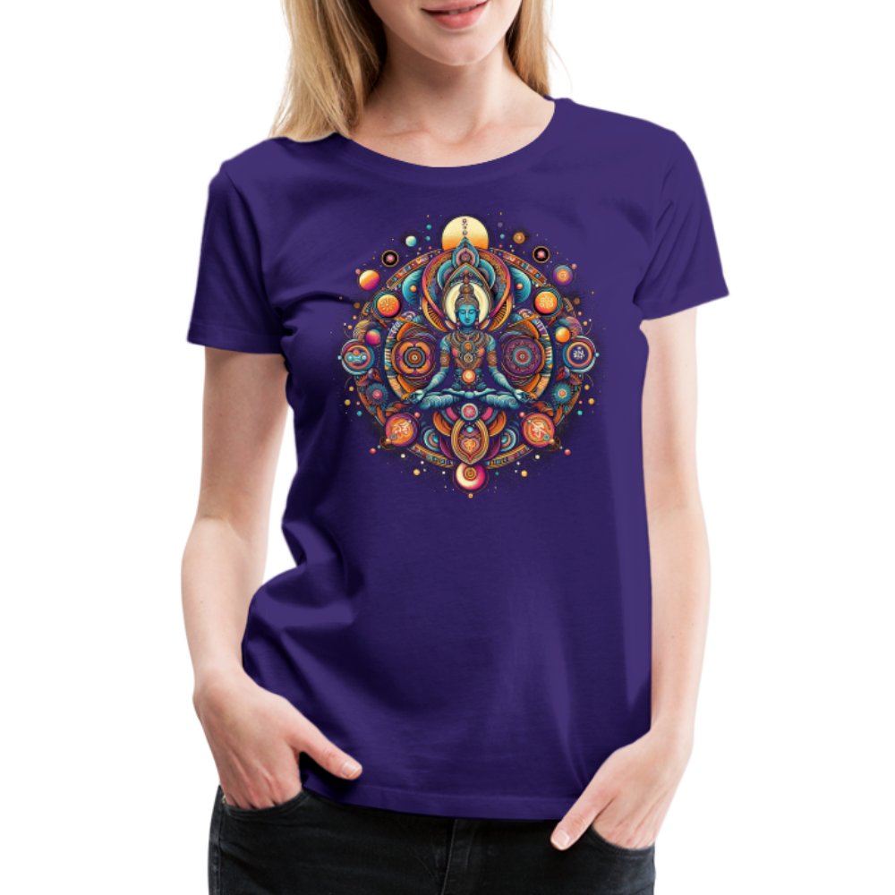 Damen Sommer Top Spirituelles Yoga T-Shirt Rundhals Streetwear lockeres Damentop - Lila