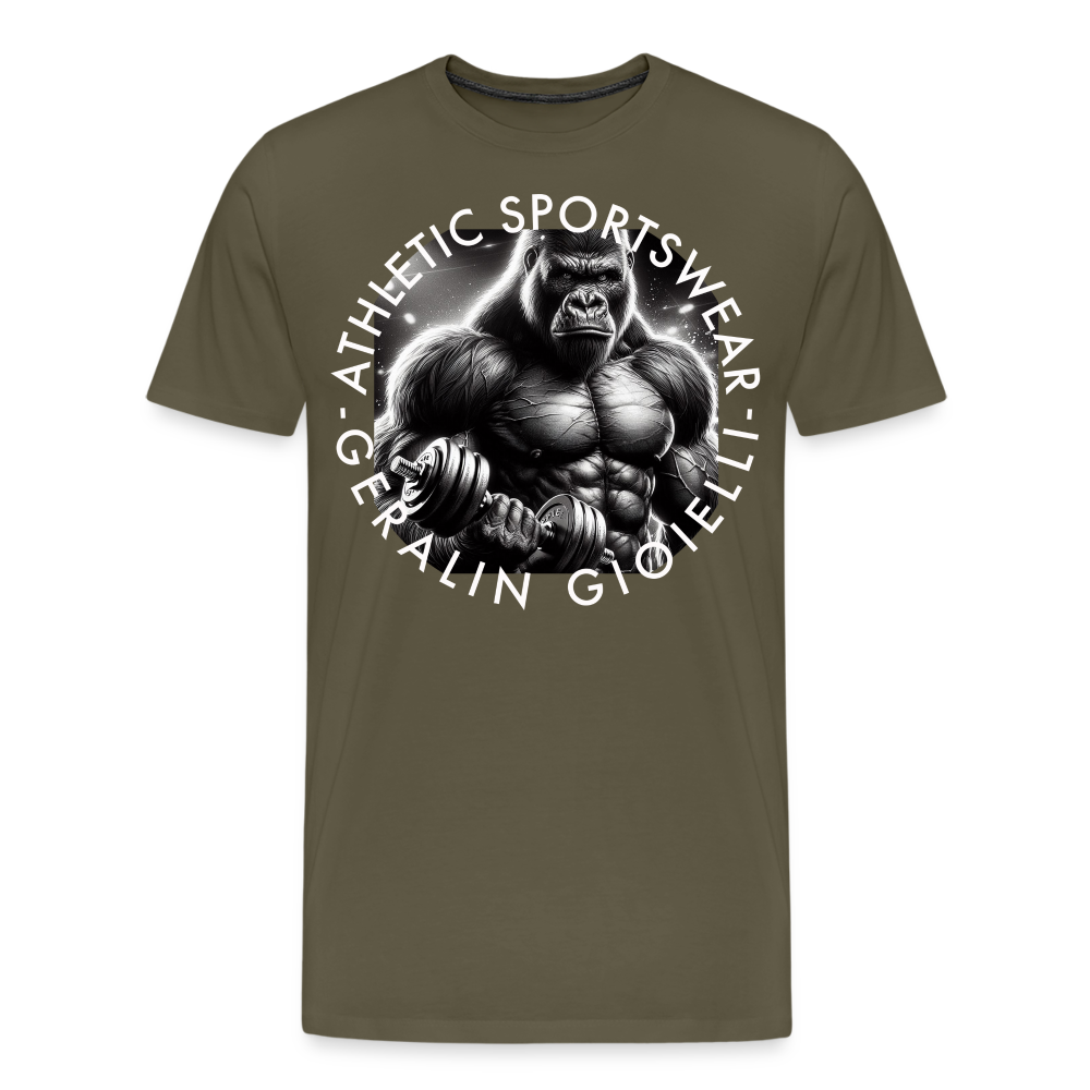 GYM Shirt Sport T-Shirt Men Herren Fitness Sportswear Streetwear 100% Baumwolle - Khaki