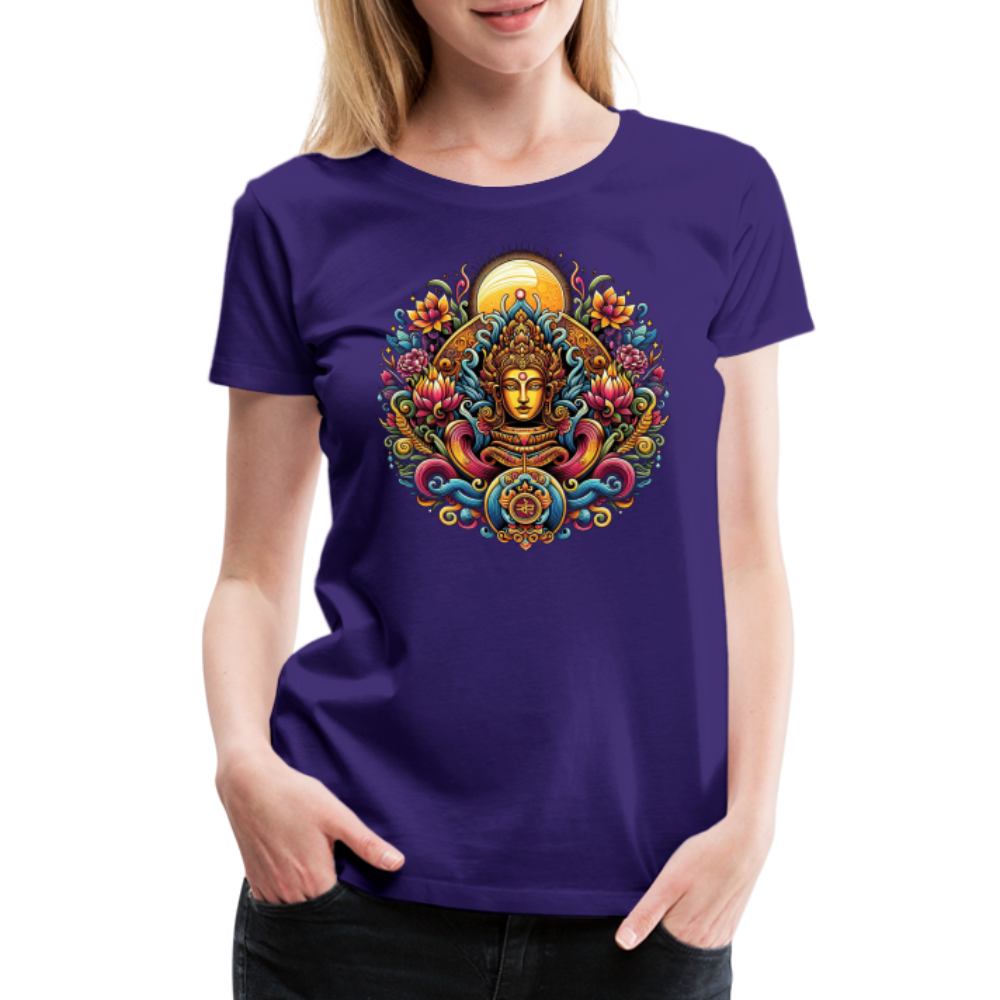 Damen Sommer Top Spirituelles Yoga T-Shirt Rundhals Streetwear lockeres Damentop - Lila