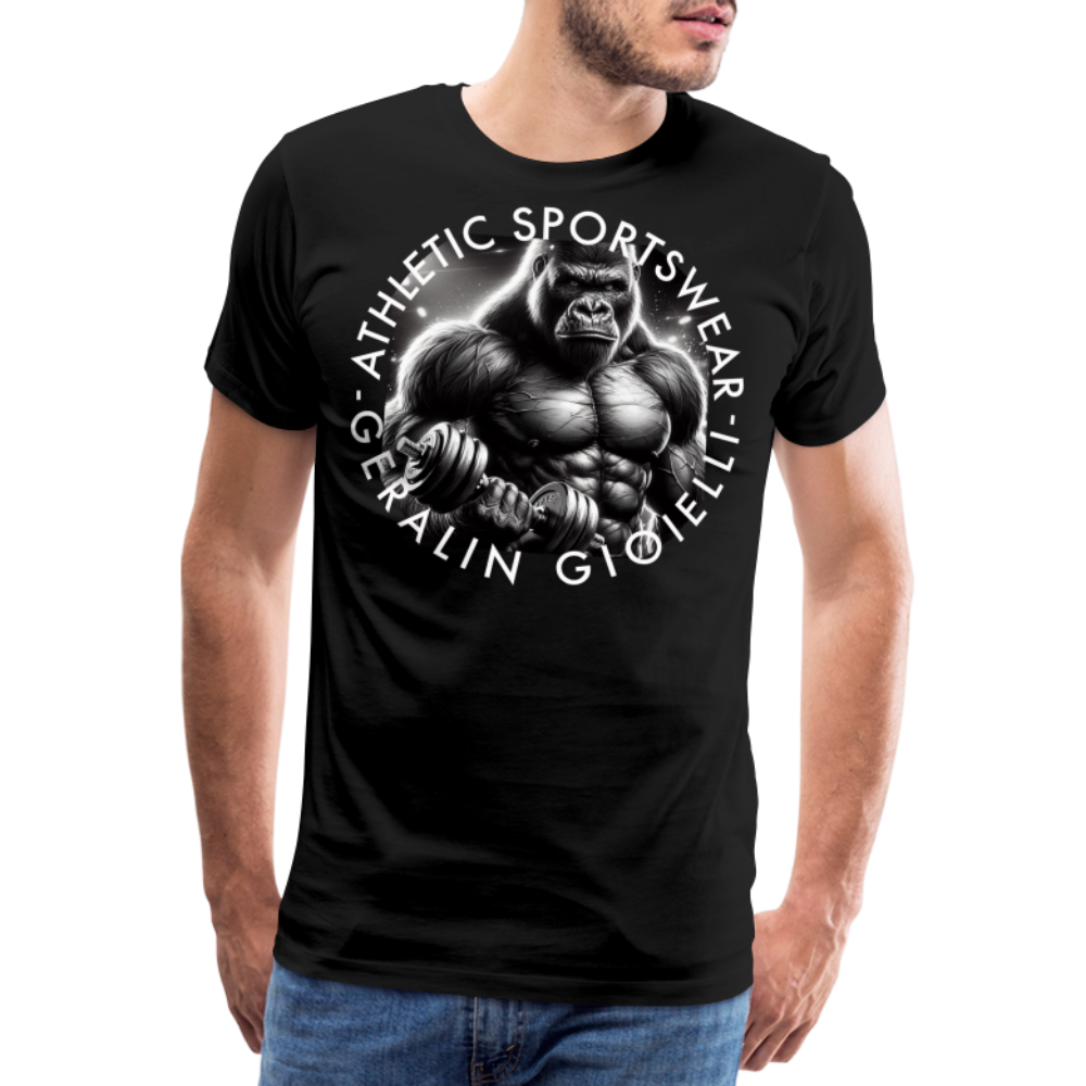 GYM Shirt Sport T-Shirt Men Herren Fitness Sportswear Streetwear 100% Baumwolle - Schwarz