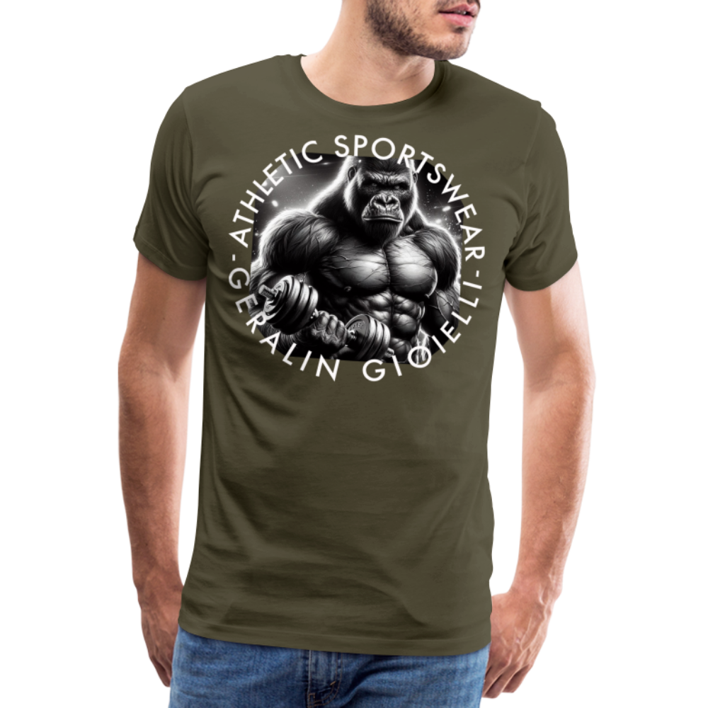 GYM Shirt Sport T-Shirt Men Herren Fitness Sportswear Streetwear 100% Baumwolle - Khaki