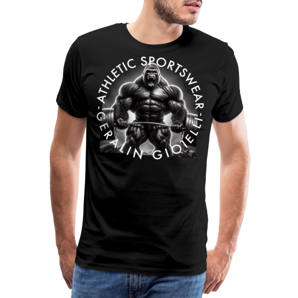 GYM Shirt Sport T-Shirt Men Herren Fitness Sportswear Streetwear 100% Baumwolle - Schwarz