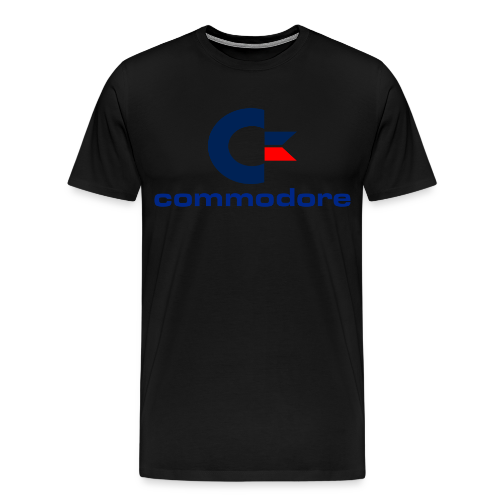 Fashion Herren Gaming Top Commodore T-Shirt Retro Streetwear 100 % Baumwolle - Schwarz
