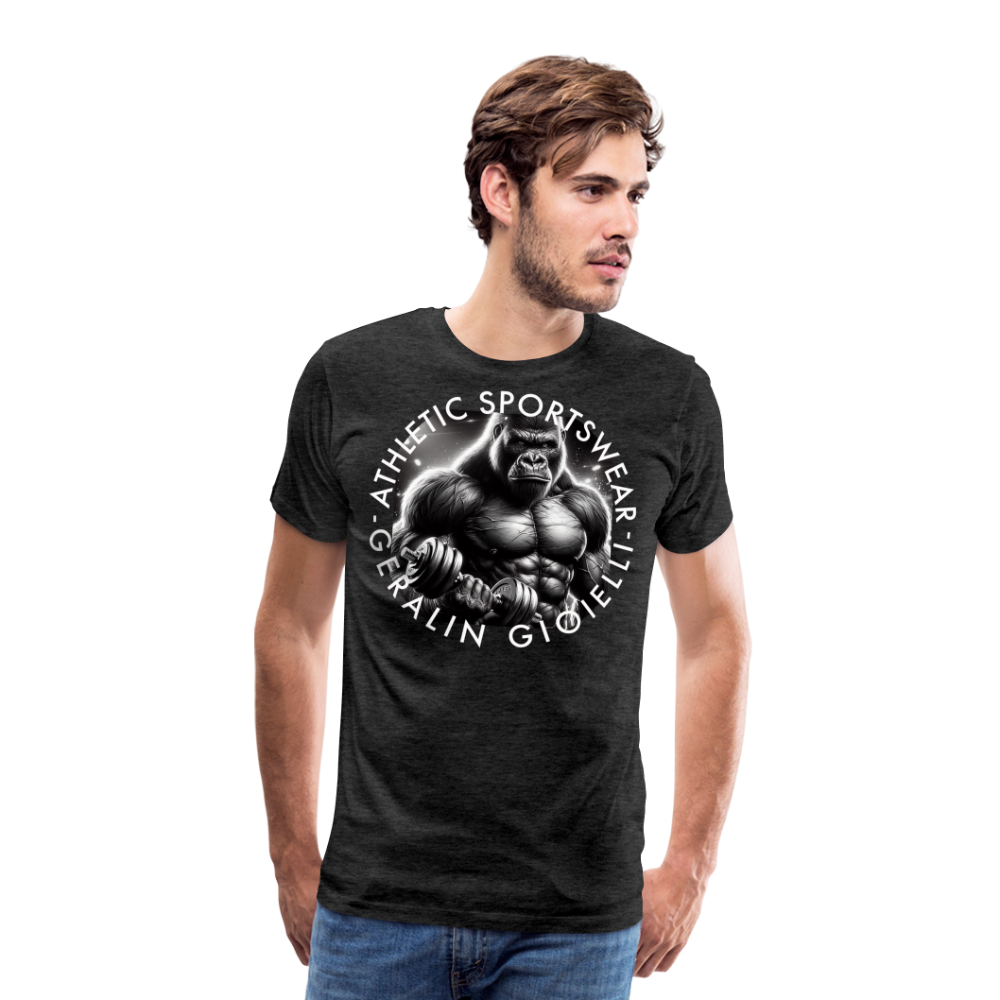 GYM Shirt Sport T-Shirt Men Herren Fitness Sportswear Streetwear 100% Baumwolle - Anthrazit