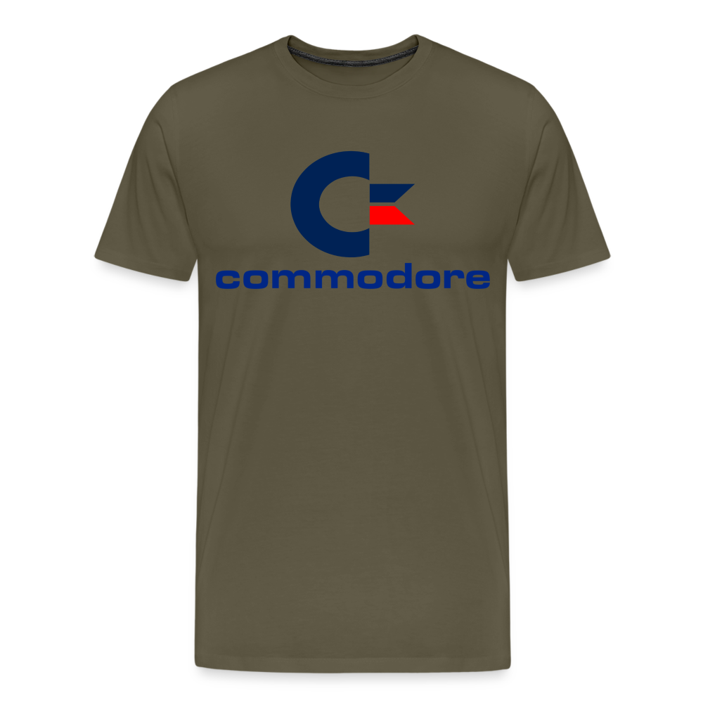 Fashion Herren Gaming Top Commodore T-Shirt Retro Streetwear 100 % Baumwolle - Khaki