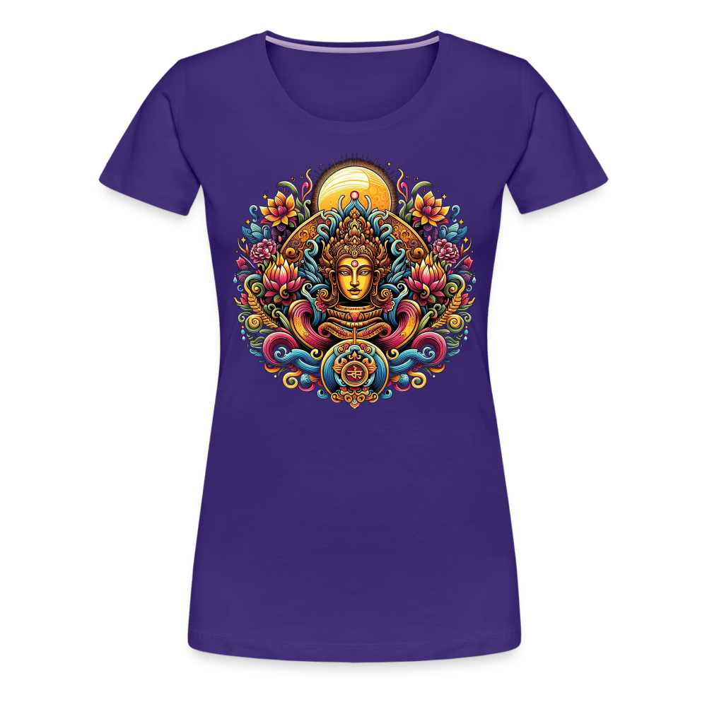 Damen Sommer Top Spirituelles Yoga T-Shirt Rundhals Streetwear lockeres Damentop - Lila
