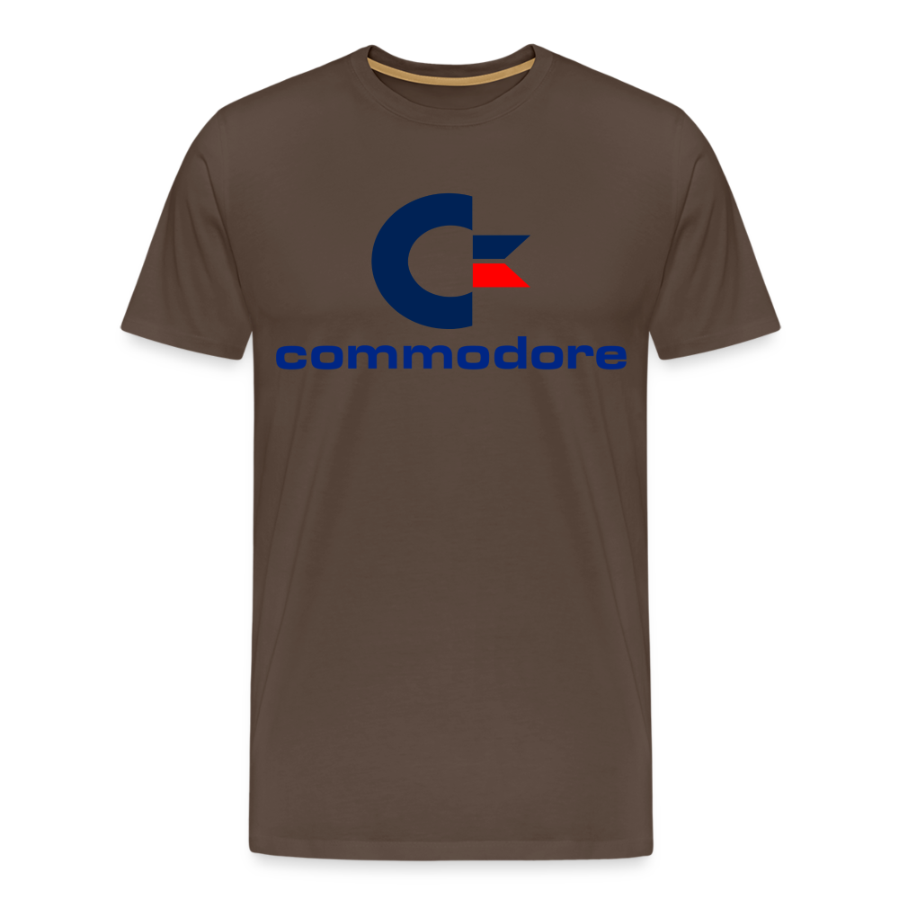 Fashion Herren Gaming Top Commodore T-Shirt Retro Streetwear 100 % Baumwolle - Edelbraun