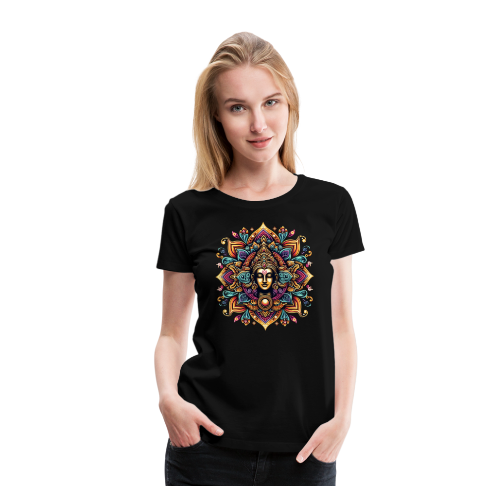 Damen Sommer Top Spirituelles Yoga T-Shirt Rundhals Streetwear lockeres Damentop - Schwarz