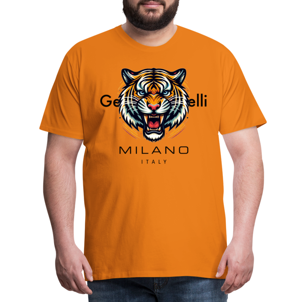 Männer T-Shirt Rundhals Unisex Tiger Sommer Streetwear Tank Top 100% Baumwolle - Orange