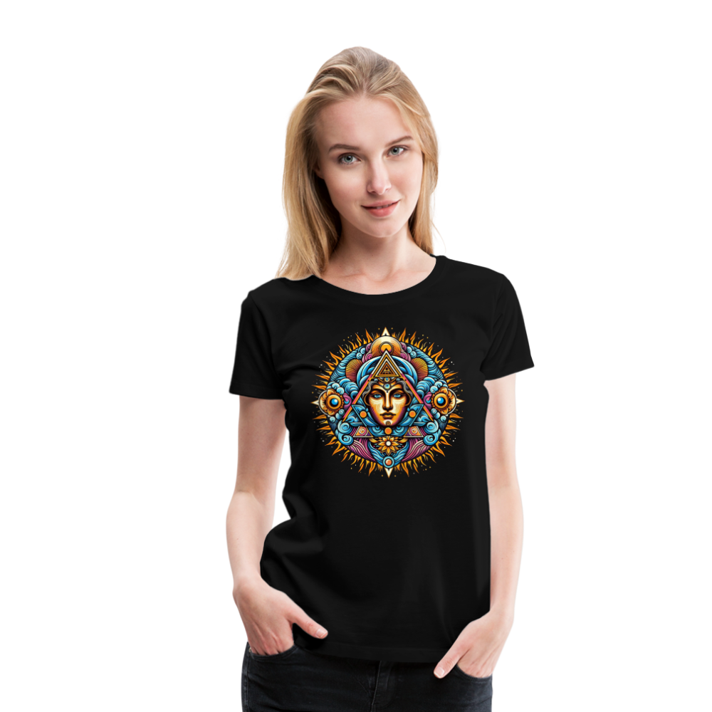 Damen Sommer Top Spirituelles Yoga T-Shirt Rundhals Streetwear lockeres Damentop - Schwarz
