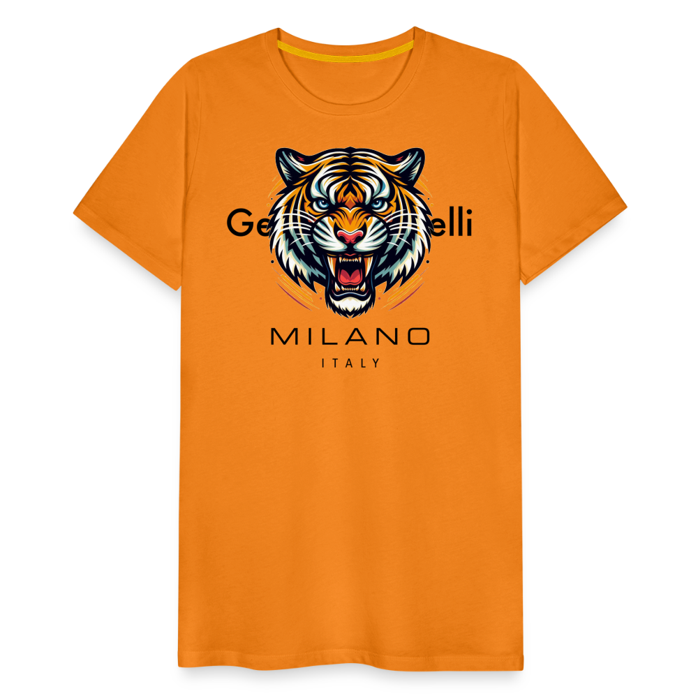 Männer T-Shirt Rundhals Unisex Tiger Sommer Streetwear Tank Top 100% Baumwolle - Orange