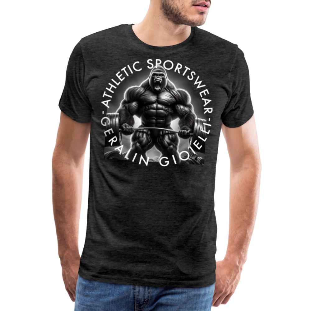 GYM Shirt Sport T-Shirt Men Herren Fitness Sportswear Streetwear 100% Baumwolle - Anthrazit