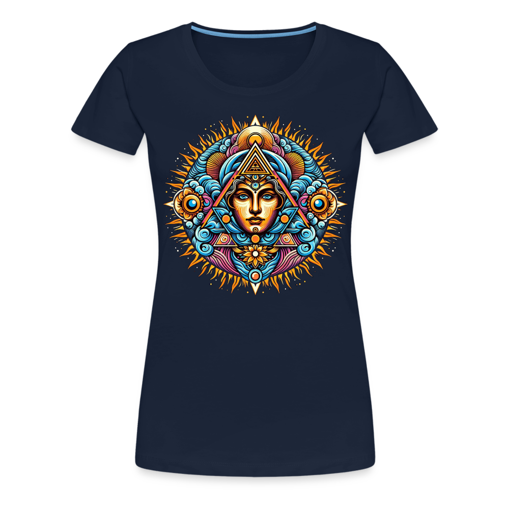 Damen Sommer Top Spirituelles Yoga T-Shirt Rundhals Streetwear lockeres Damentop - Navy