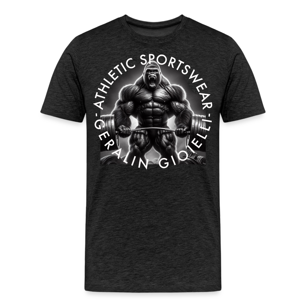 GYM Shirt Sport T-Shirt Men Herren Fitness Sportswear Streetwear 100% Baumwolle - Anthrazit