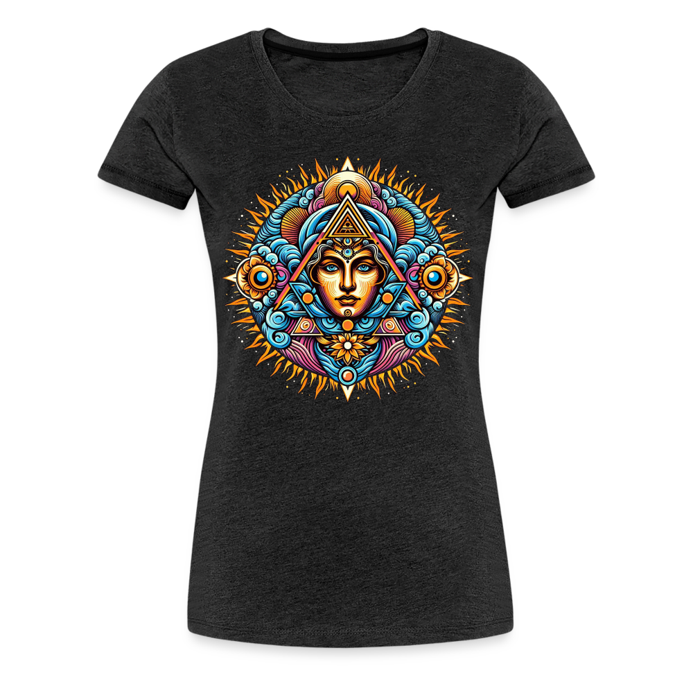 Damen Sommer Top Spirituelles Yoga T-Shirt Rundhals Streetwear lockeres Damentop - Anthrazit